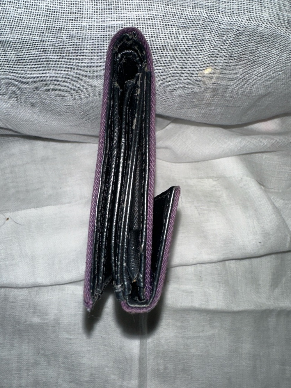 Prada Purple Nylon Triangular Logo Wallet with Silver/Gold Hardware - Picture 10 of 13